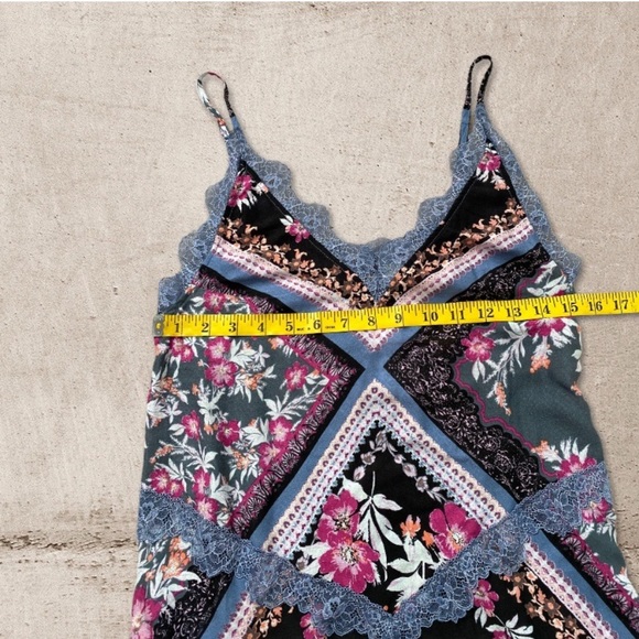 Free People Boho Bohemian Eclectic Hippie Graphite Combo Maxi Dress - Picture 12 of 16